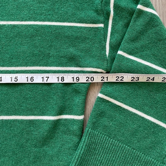 Hippie Rose Striped Crew Neck Cropped Sweater Green S - Picture 3 of 9